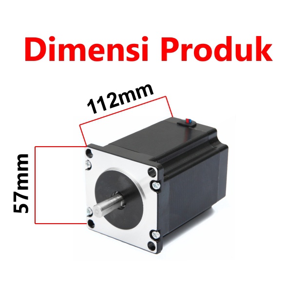 [HAEBOT] Motor Stepper Nema 23 57HS112 3Nm 112mm 3A CNC Robot Laser Router Plasma Milling High Torque Mesin Induksi Slider Mekanik Bipolar 2 Phase Fasa Coil Dinamo Penggerak