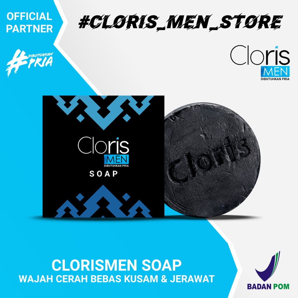 Sabun Cuci Muka Perawatan Wajah Pria Clorismen Cloris Men Soap Acne Skin Care Pria Original