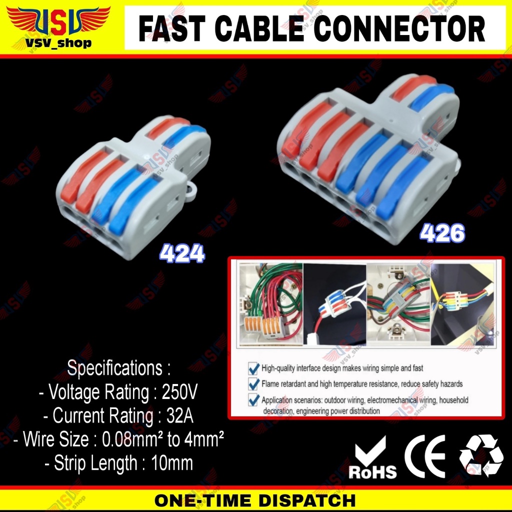 Terminal Konektor Kabel Sambung Cabang Quick Cable Connector 2to6