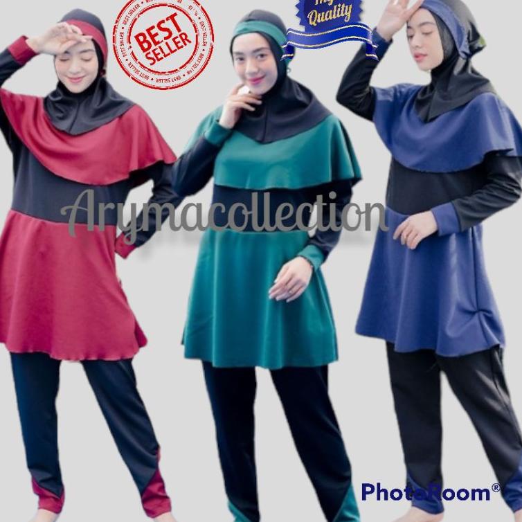 RECOMENDED Baju renang wanita muslimah rosella marina/Baju renang muslimah dewasa/baju renang hijab