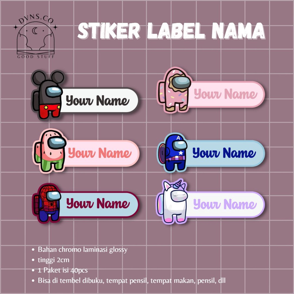 

STICKER LABER NAMA ANAK MURAH CUSTOM WATERPROOF