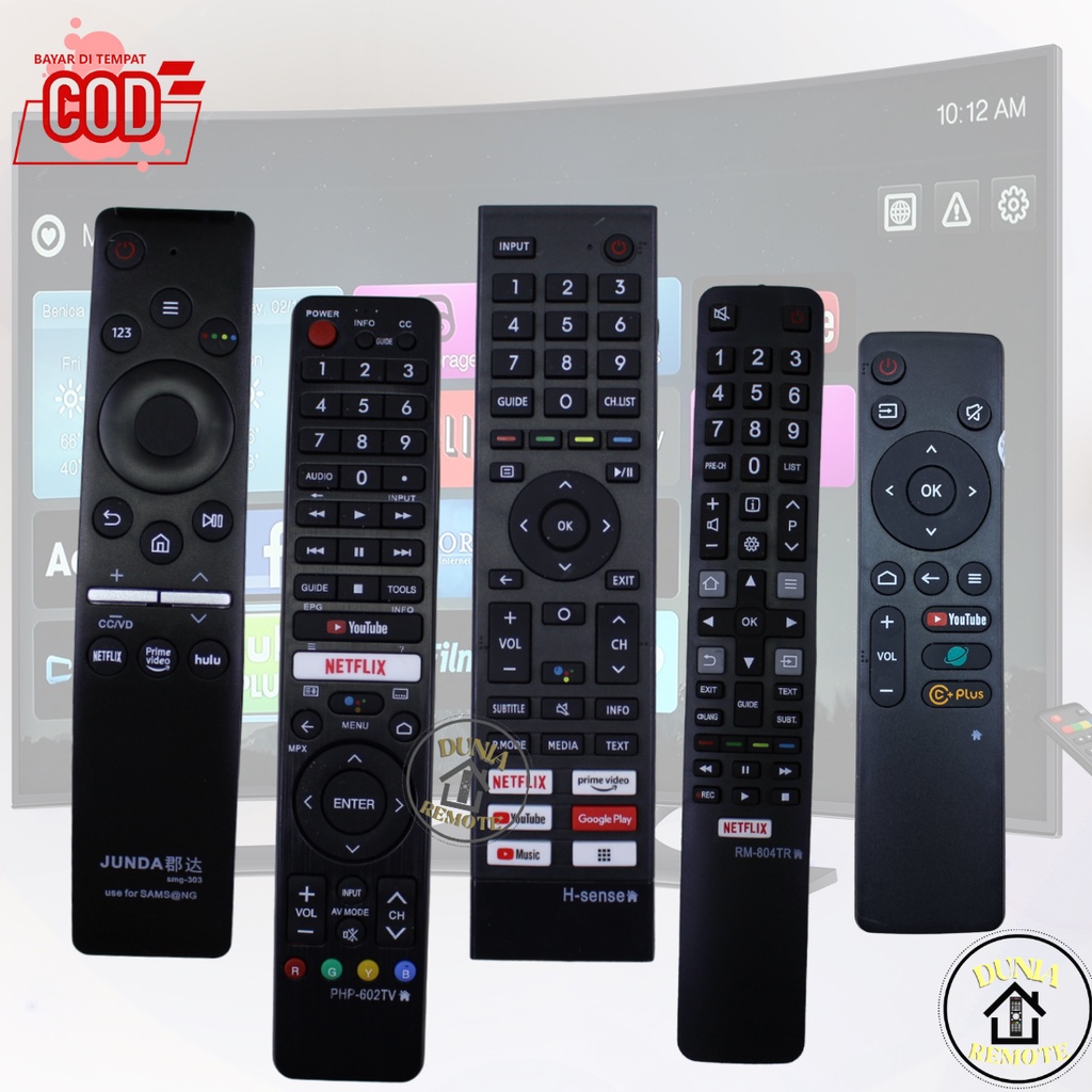 Remot Remote TV Android Smart TV LED LCD Series Varian Merk Tanpa setting