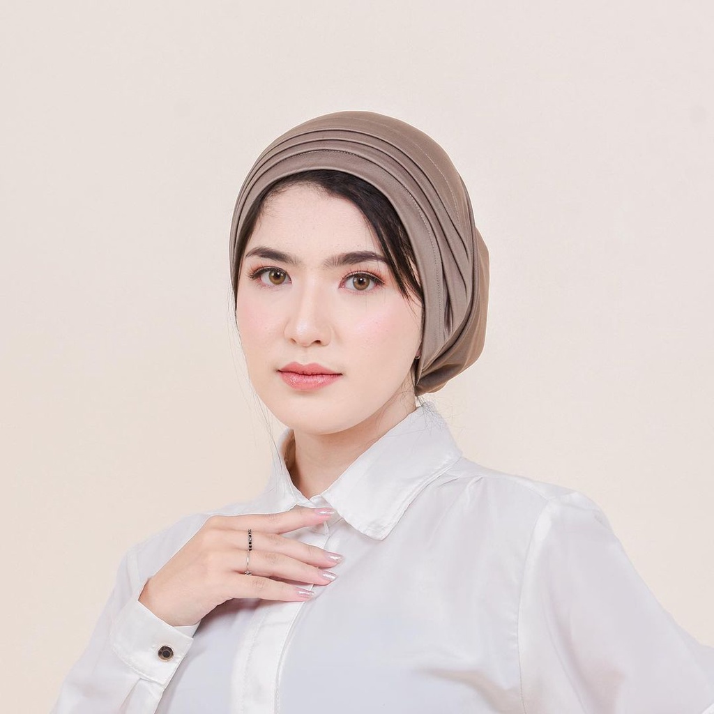 Turban Wanita Muslim Kekinian Belva Turban Bahan Jersey Warna Frappucino