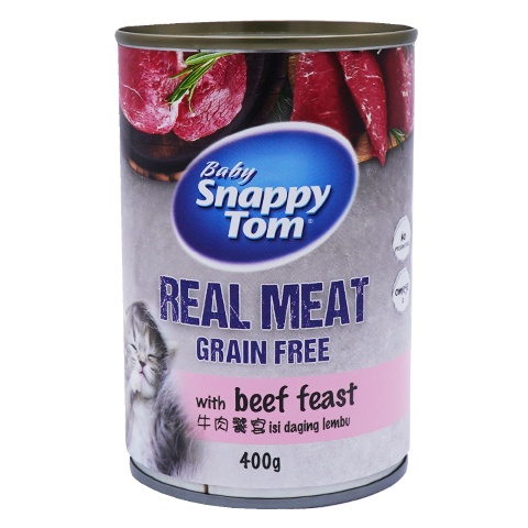 Baby Snappy Tom With Beef Feast Wet Cat Food 400 gram