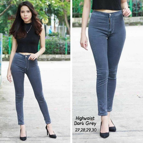 HIGHWAIST CELANA SOFT JEANS PANJANG WANITA HW LEVIS CEWEK ABU MELAR HIGH WAIST // CELANA HW JEANS WANITA