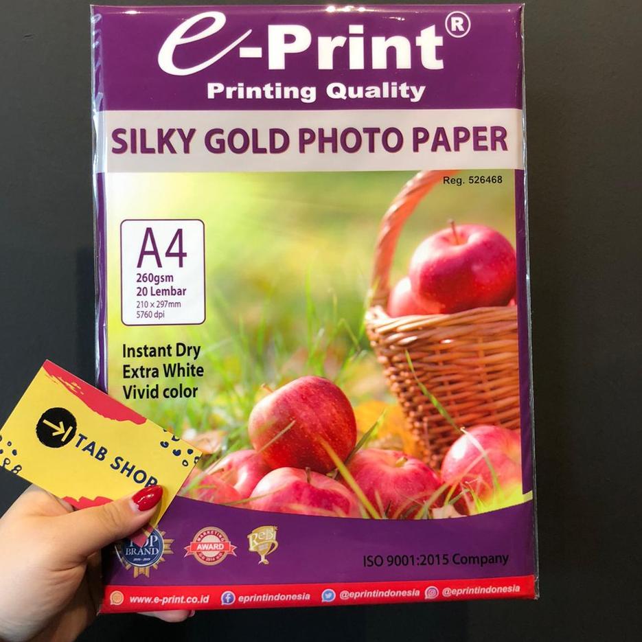 

Berkualitas EPRINT SILKY GOLD PHOTO PAPER A4 KERTAS PHOTO