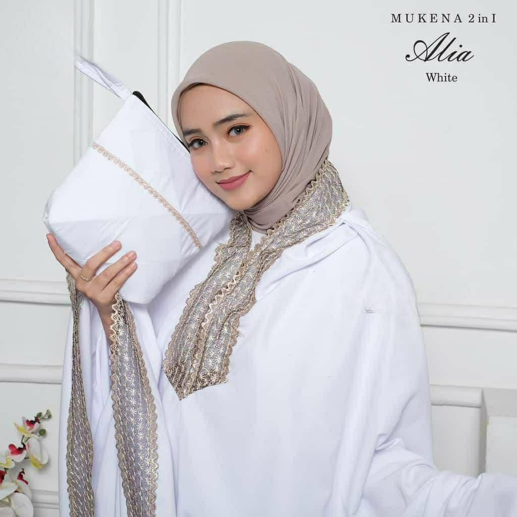 FREE TASBIH DIGITAL MUKENA DEWASA MUKENA 2 IN 1 MUKENA ALIA renda tile mewah bisa COD