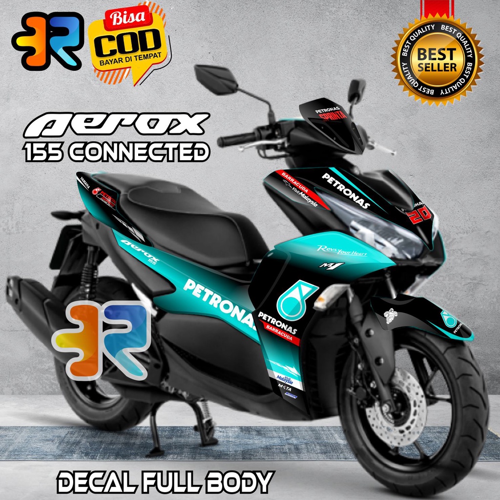 Decal Aerox 155 Connected 2021 Stiker Full Body Variasi Desain Petronas