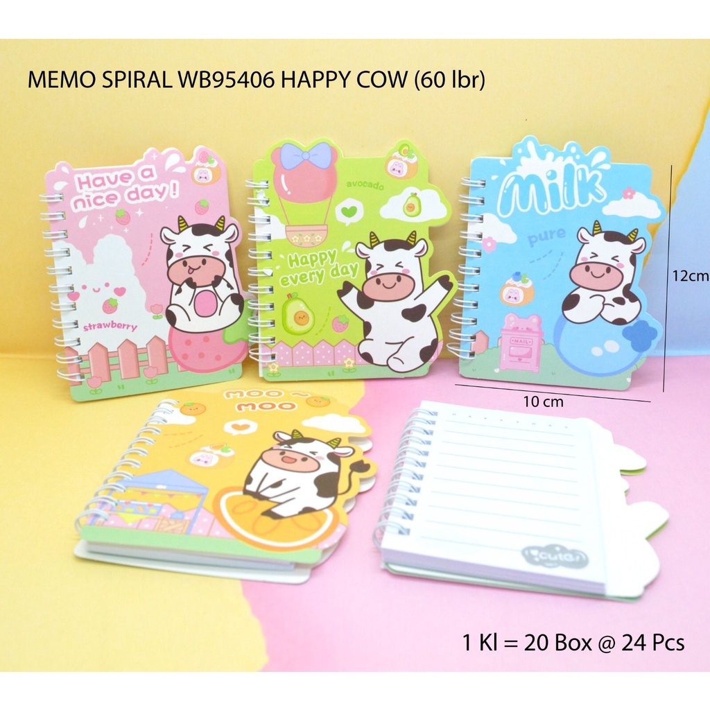 

Memo Spiral Happy Cow WB-95406 ( Motif Random )