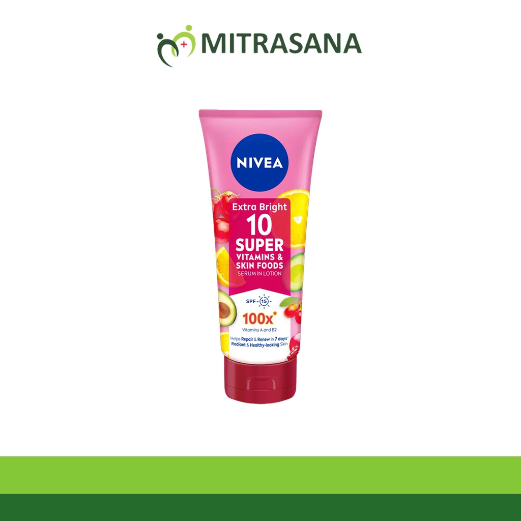 Nivea EXTRA BRIGHT 10 SUPER VITAMINS &amp; SKIN FOODS Serum In Lotion 180ML
