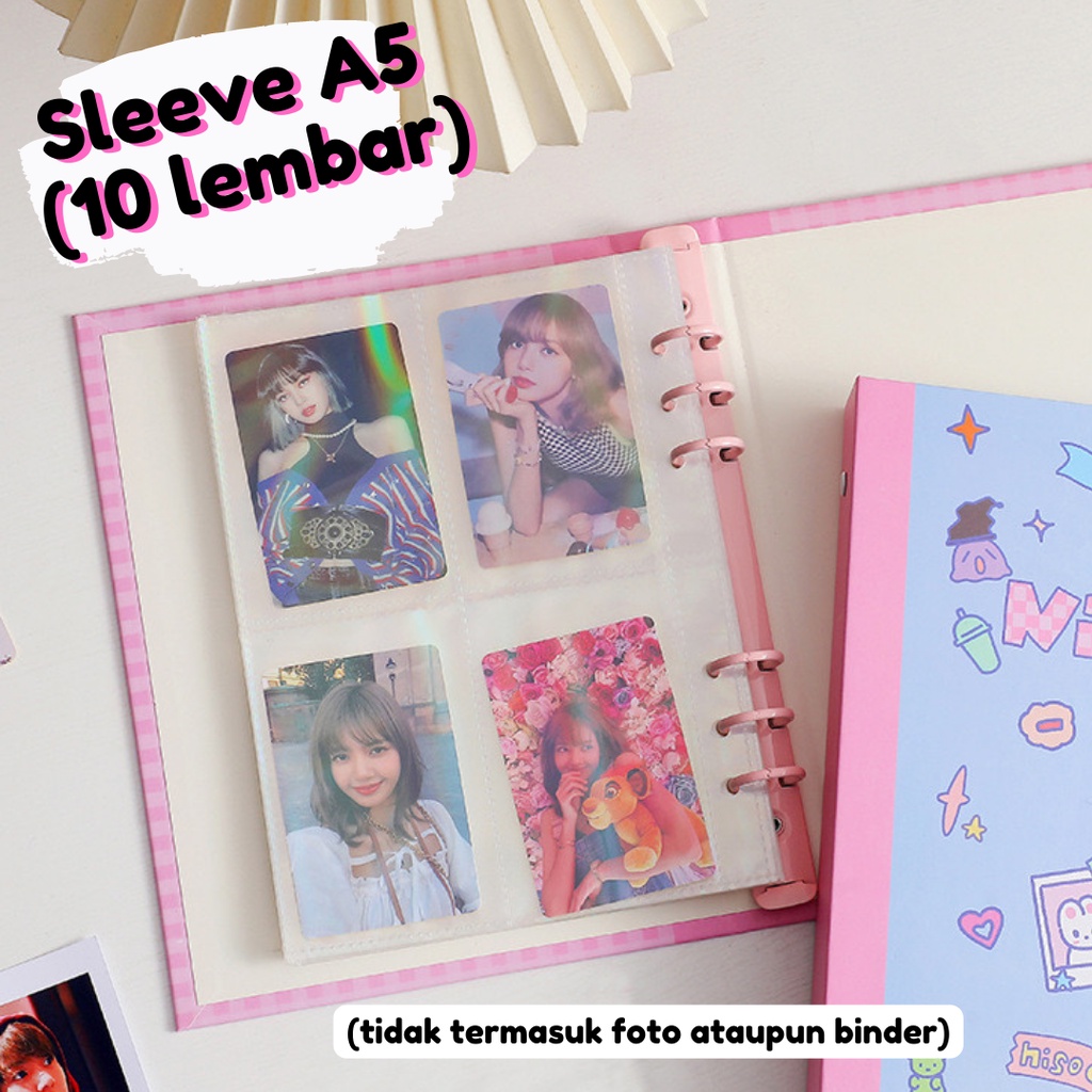 (Ready) 10 lembar Sleeve Photocard A5 6 ring