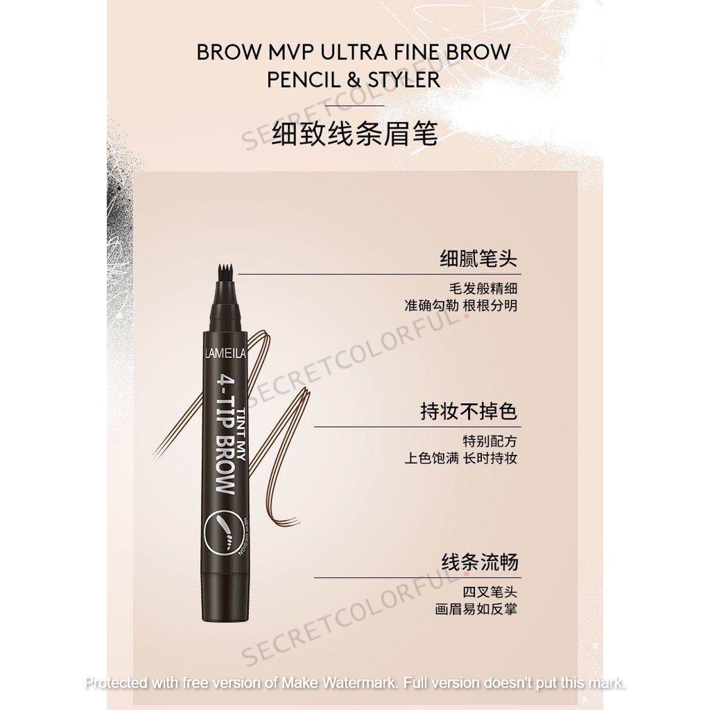 LAMEILA Eyebrow Waterproof Natural Pen Four-claw Tip Long Lasting