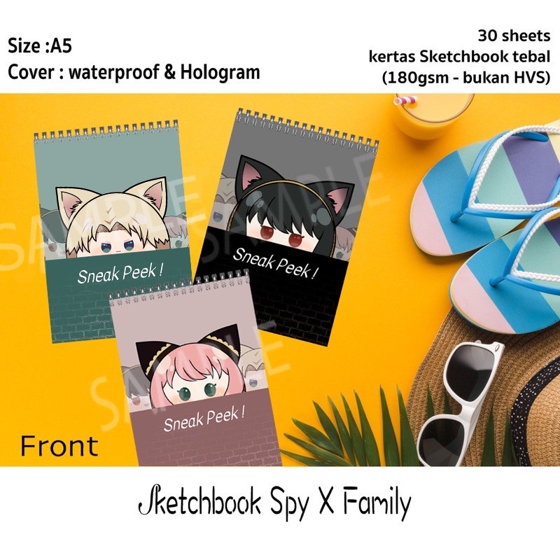 buku notes sketchbook sketch book anime spy x family anya loid yor a5 buku menggambar note book