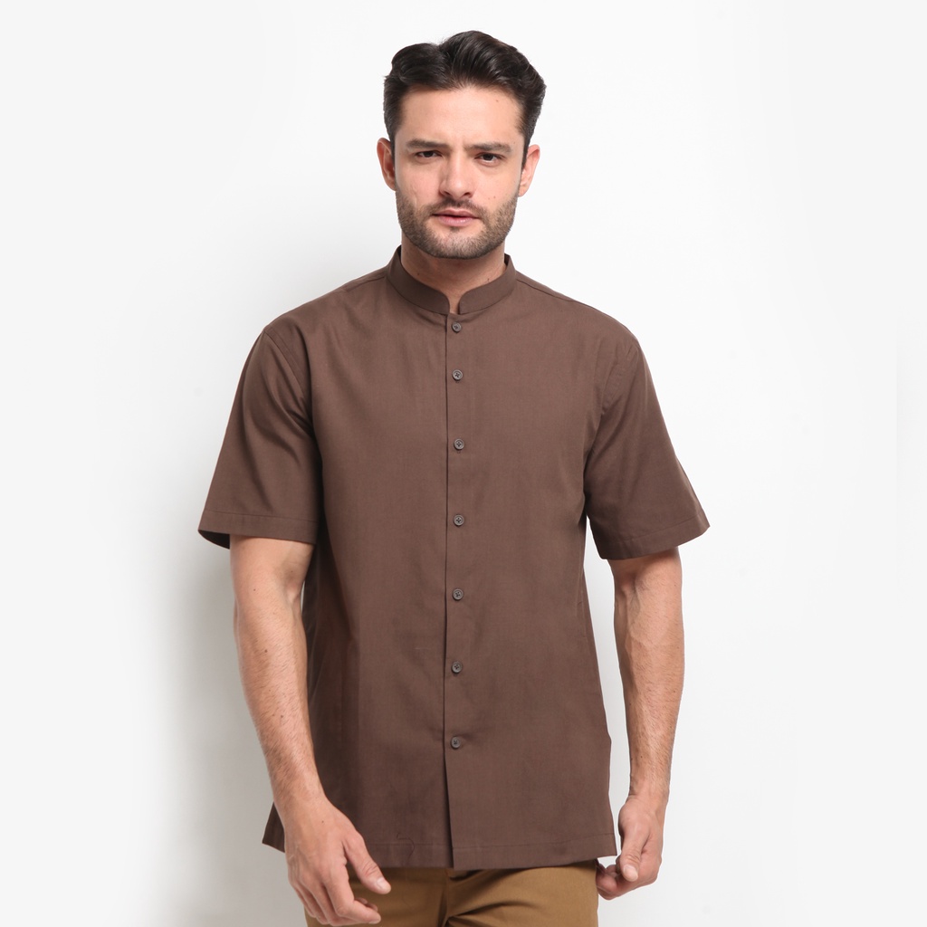 AMK Baju Koko Lengan Pendek KK Raksa S/s Coklat