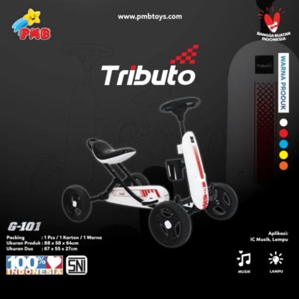 Jual Mainan Anak Gokart PMB Gowes Sepeda G101 - Putih Murah