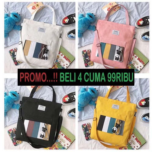 TOTE BAG KANVAS BISA RANSEL DAN SELEMPANG TB02