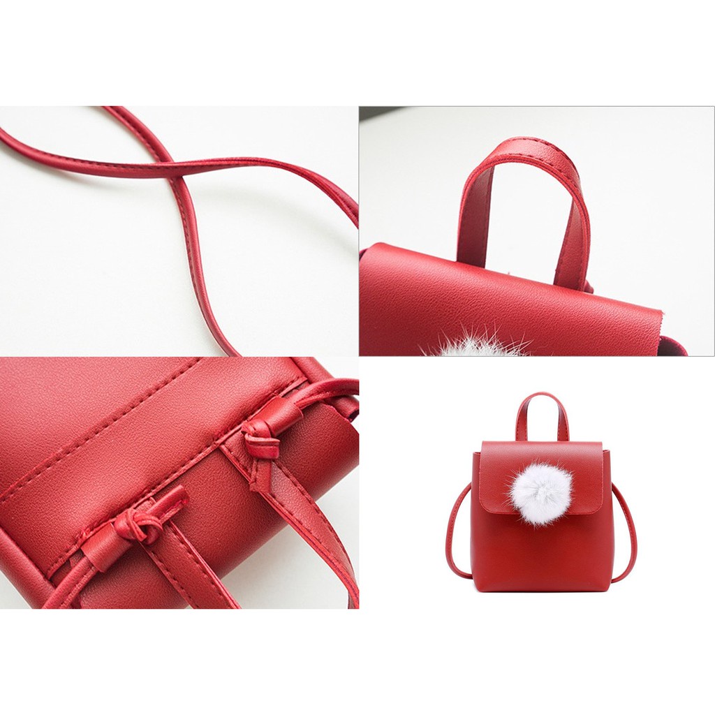 FYGALERY FYG1319 Sling Bag Wanita Pompom Tas Selempang Perempuan Polos Murah