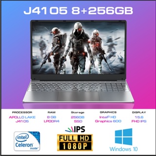 Laptop Layar Besar HD 15,6 ”Layar HD Generasi ke-11 Prosesor Intel J4105 Laptop Kantor Bisnis Ramping 8GB + 256GB