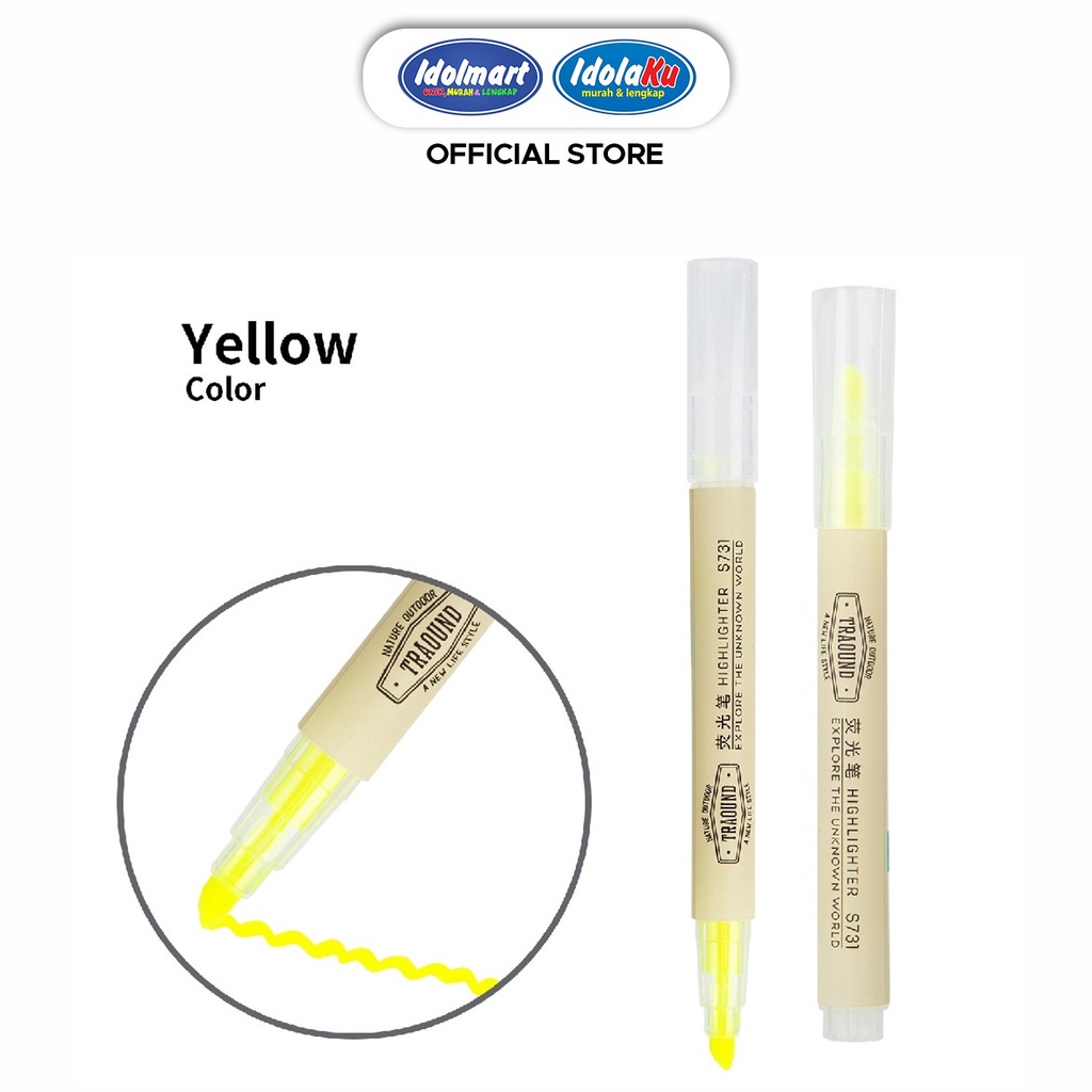 IDOLMART Deli Highlighter 6-Warna Candy S731 / Kuning / pcs Deli Surabaya