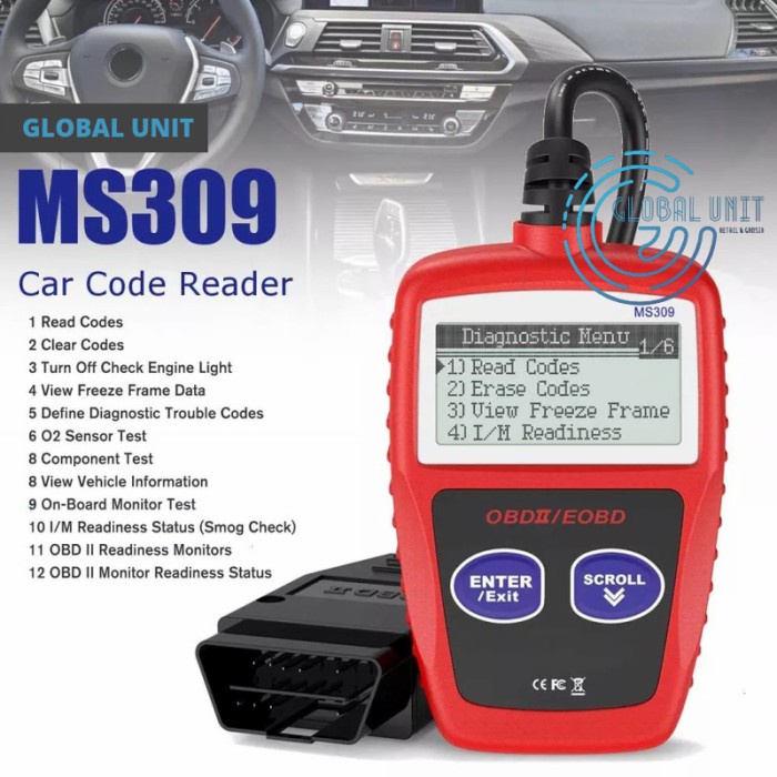 Scanner Ms309 Obd 2 Ii Obdii Scanner Mobil Car Diagnostic Code Reader Tool
