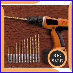 perkakas Mata Bor Power Drill Steel Titanium Hex Shank 13 PCS - SV-VDB13 - Golden 140ZZ3