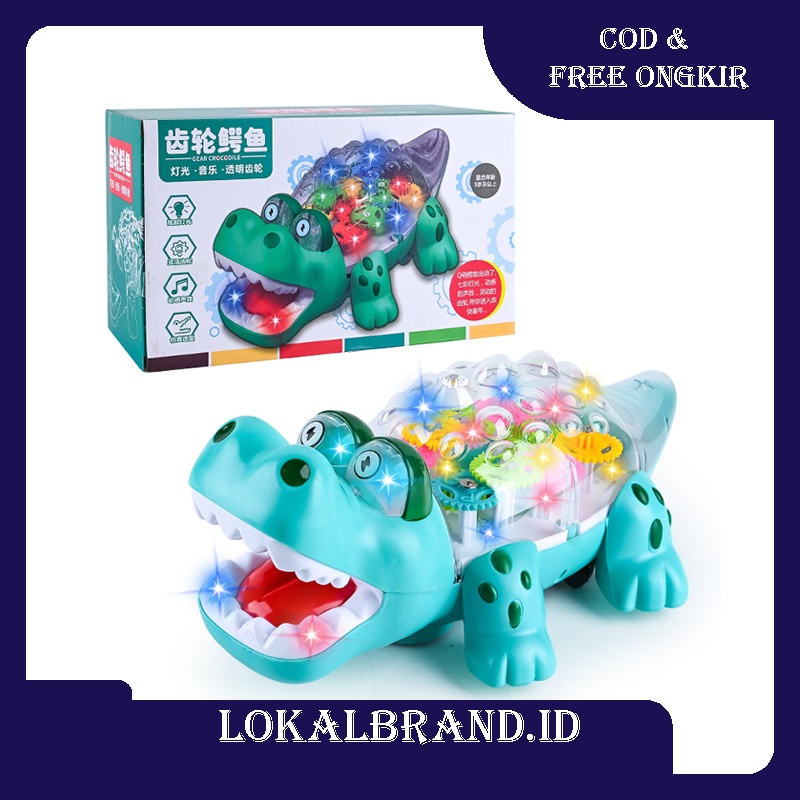 Mainan Anak GEAR / Mainan Gear Berjalan Lampu Dan Musik / mainan buaya / mainan mobil anak / mobil a