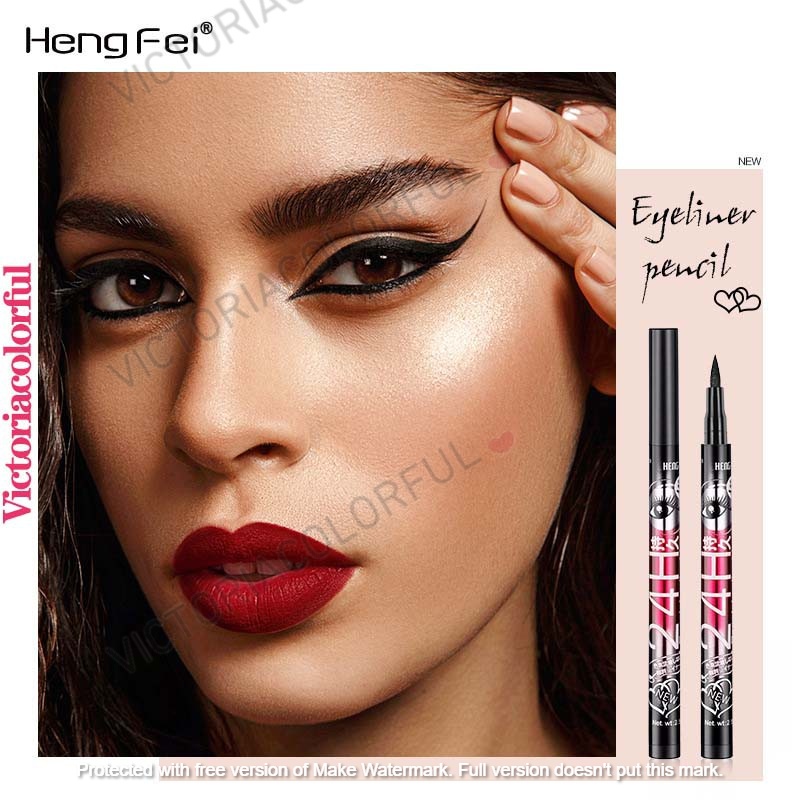Hengfei Eyeliner Pen Cair Waterproof (Red/Blue) Pen tahan air dan tahan lama