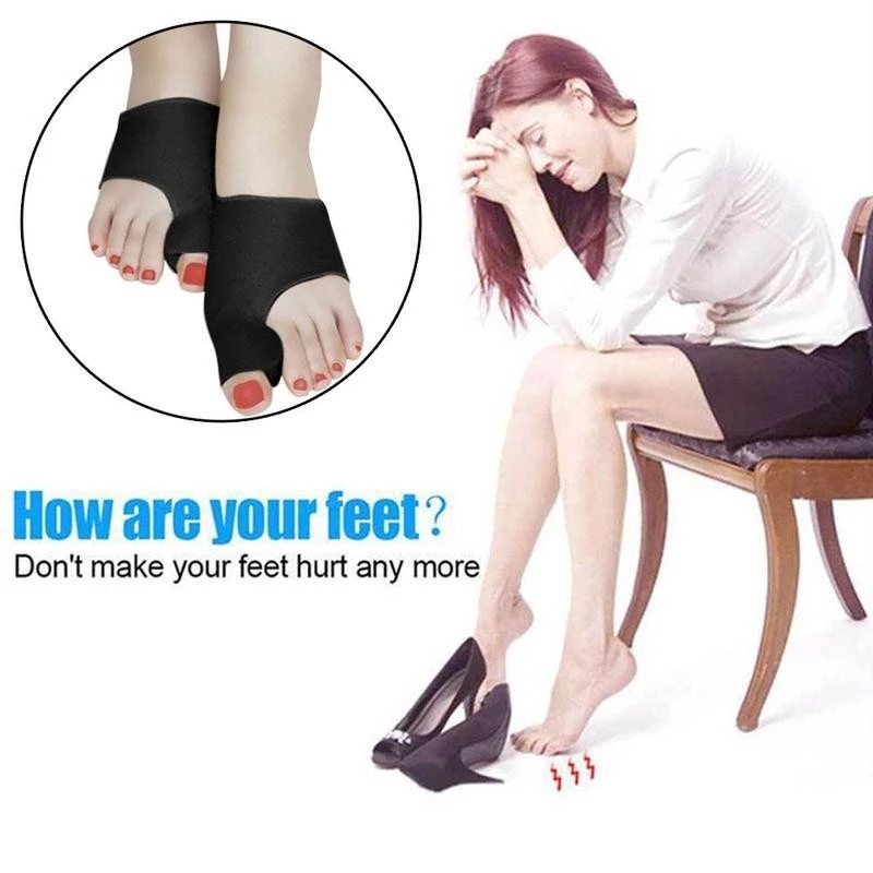 MI9 Geonyi Pelurus Jempol Kaki Hallux Valgus Bunion Corrector Sleeve 2pcs Size L Ge1408 Black V