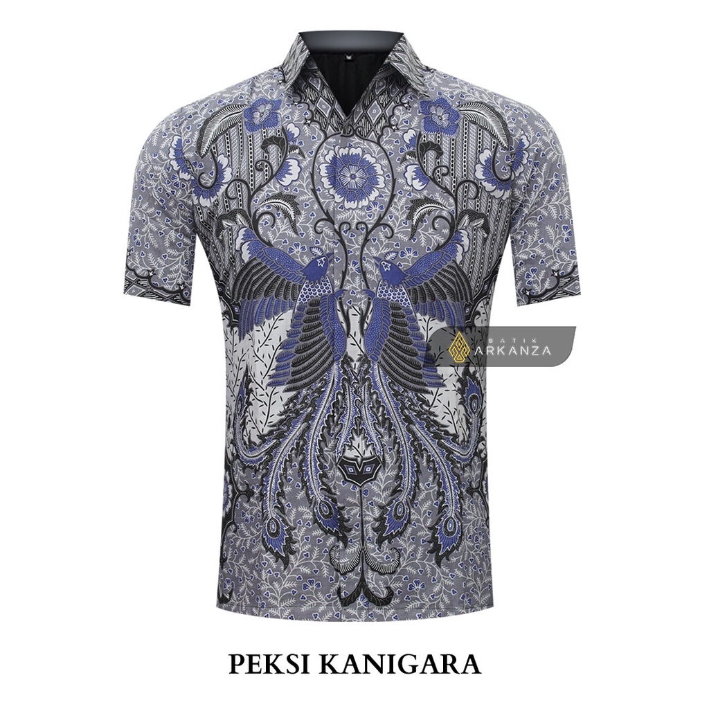 BATIK ARKANZA Motif PEKSI KANIGARA Hem Atasan Kemeja Baju Batik Pria Cowok Laki Laki Slimfit Full Lapis Furing Lengan Panjang Lengan Pendek Original Asli