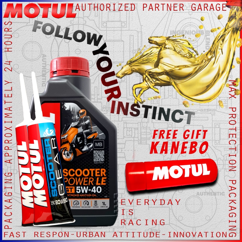 PAKET PILIHAN HEMAT OLI MATIC MOTUL POWER LE 5W40 800ml / 1L dan SCOOTER GEAR 80W90 120ml / oli gardan 80w-90 120 ml IMPORT pilihan 800 ml / 1000 ml BONUS GANTUNGAN KUNCI atau KANEBO