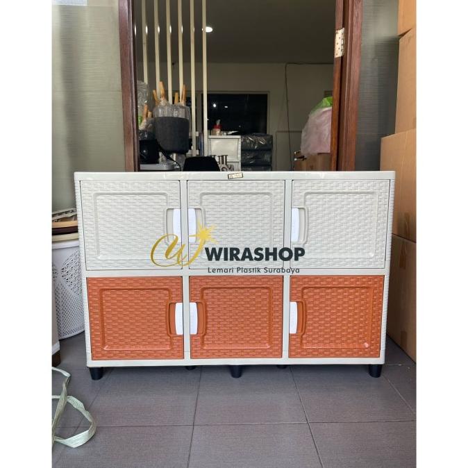 lemari plastik triple swing akako lemari plastik swing 3 pintu susun 2
