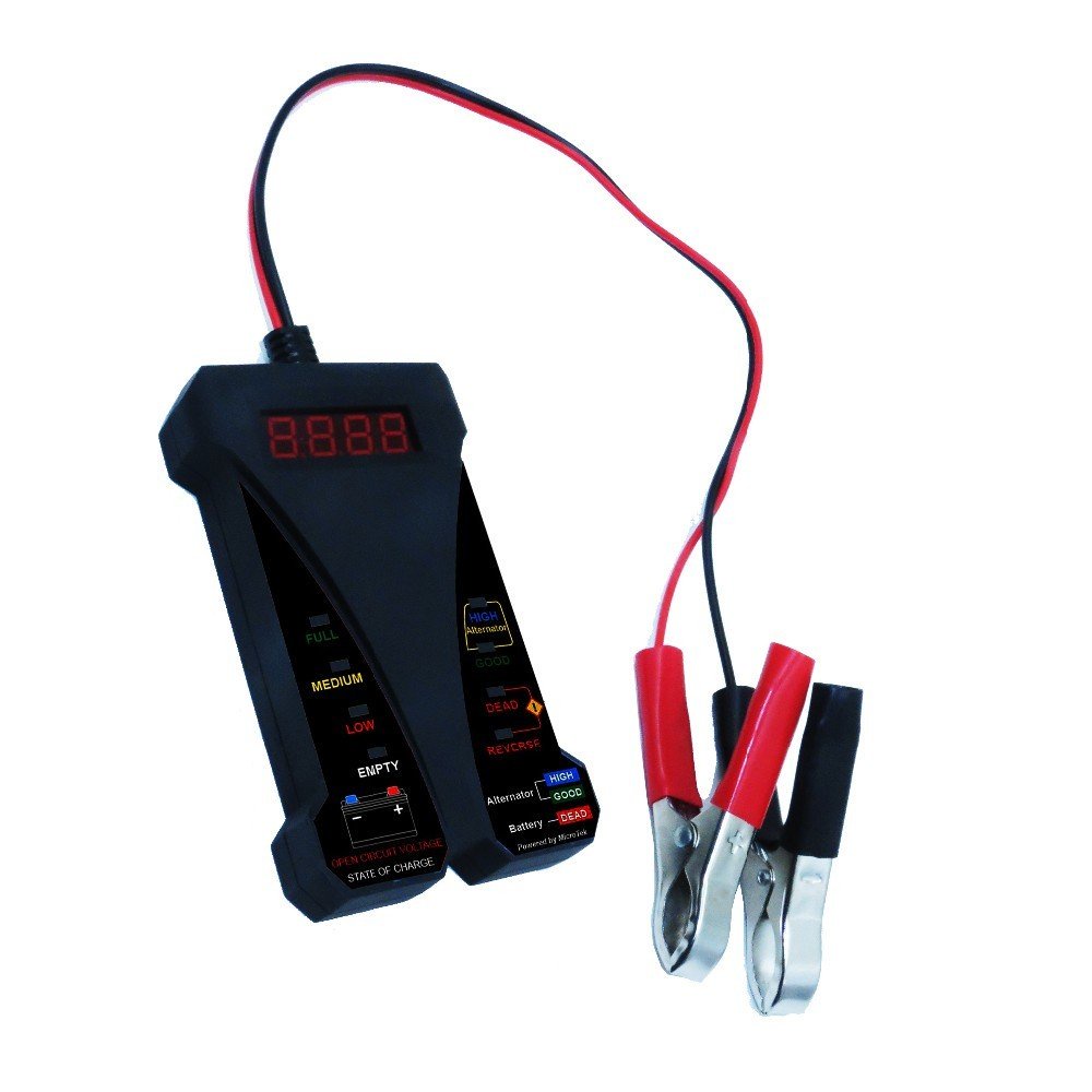 TERLARIS Tester Baterai Digital Voltmeter Analyzer 12V, Alat Uji Test Baterai Accu Aki Mobil Motor