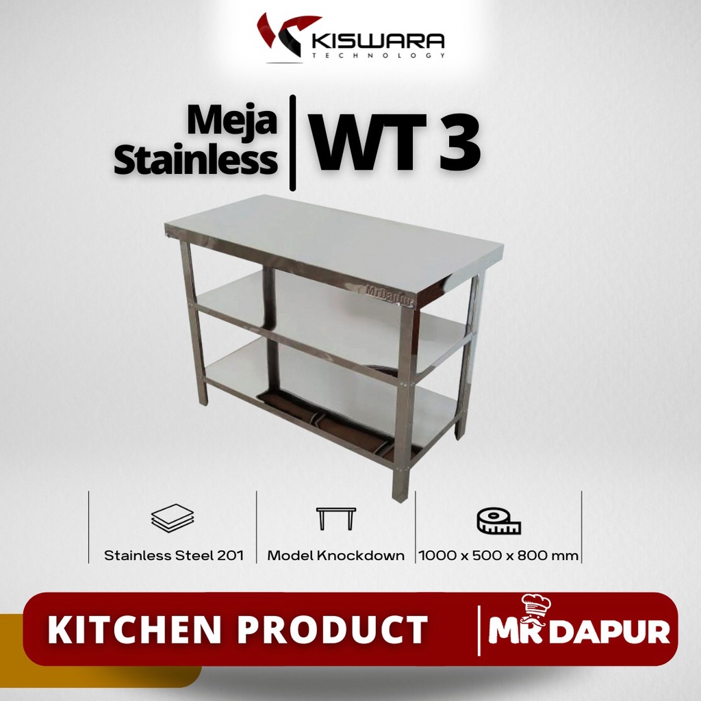 Meja Stainless Steel MrDapur WT 3  kiswarabandung