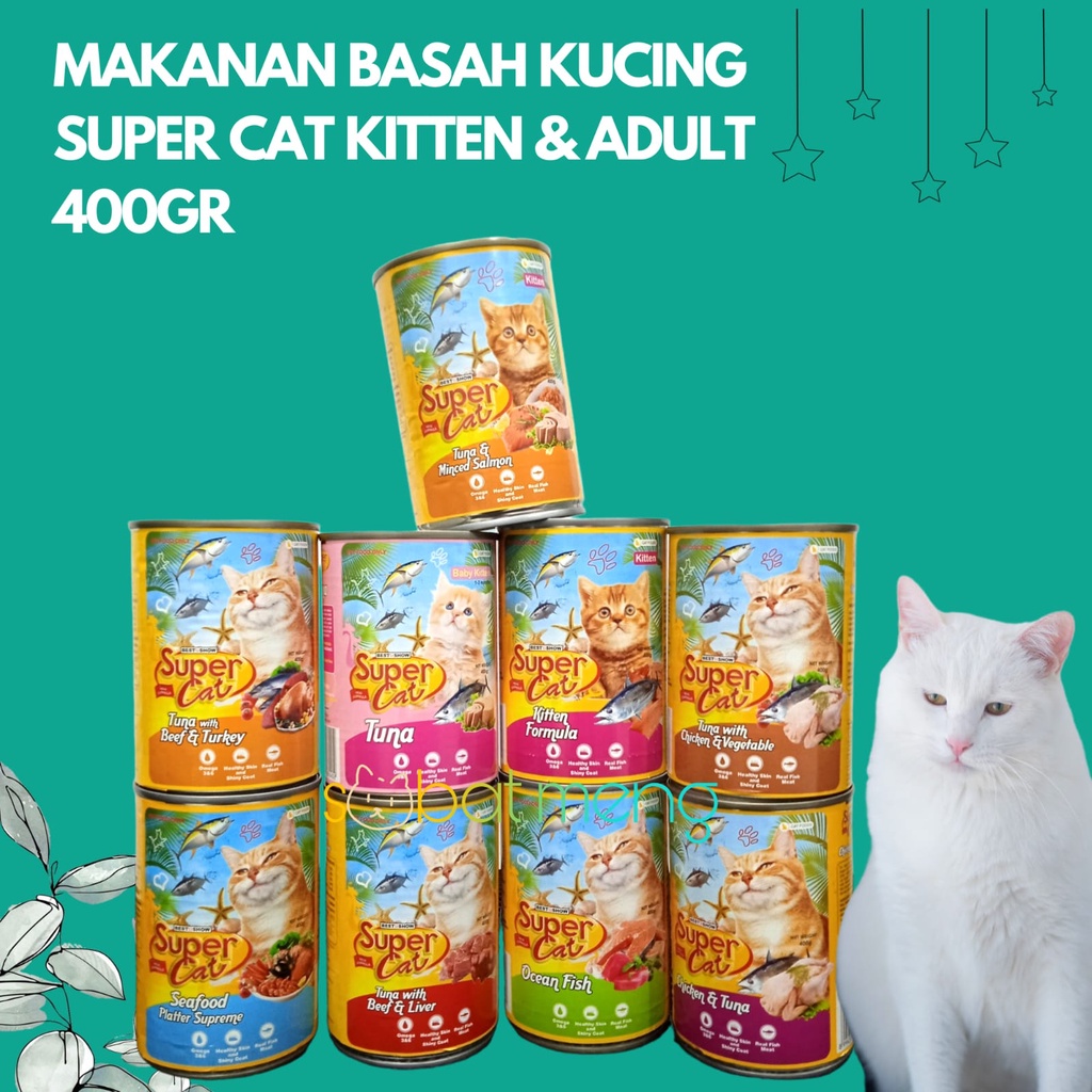 SUPER CAT KALENG 400g | SUPER CAT KITTEN KALENG | SUPERCAT ADULT KALENG