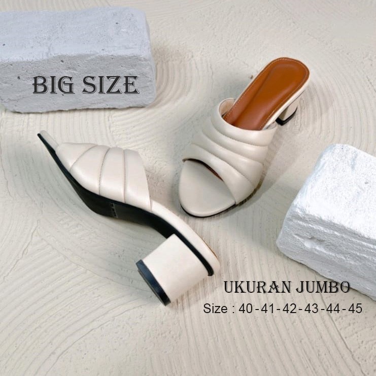 CHALONDRA BIG SIZE FOOTWEAR | Sandal Wanita Putih Heels Pesta-Kerja Ukuran Besar Jumbo 40-45