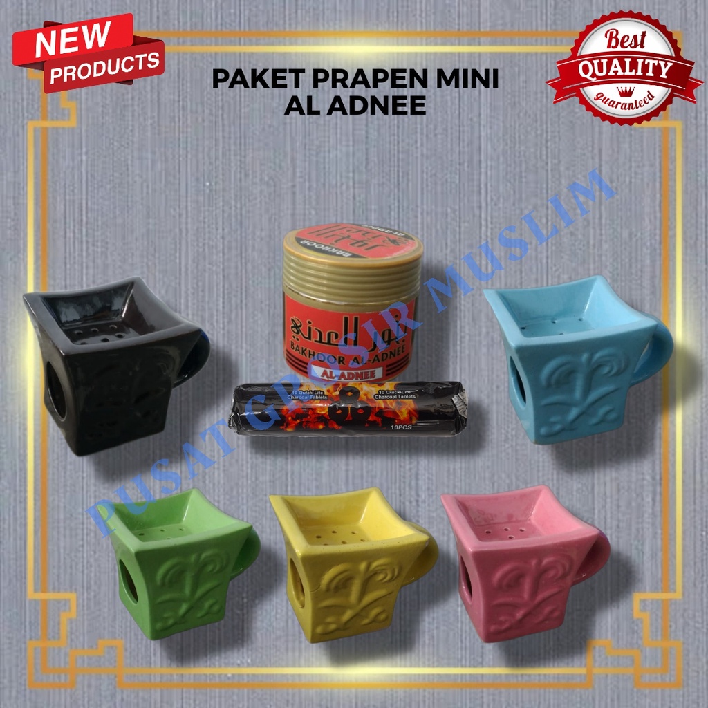 Promo Paket Buhur Al Adnee Bakaran Dupa Keramik Mini + Arang Briket