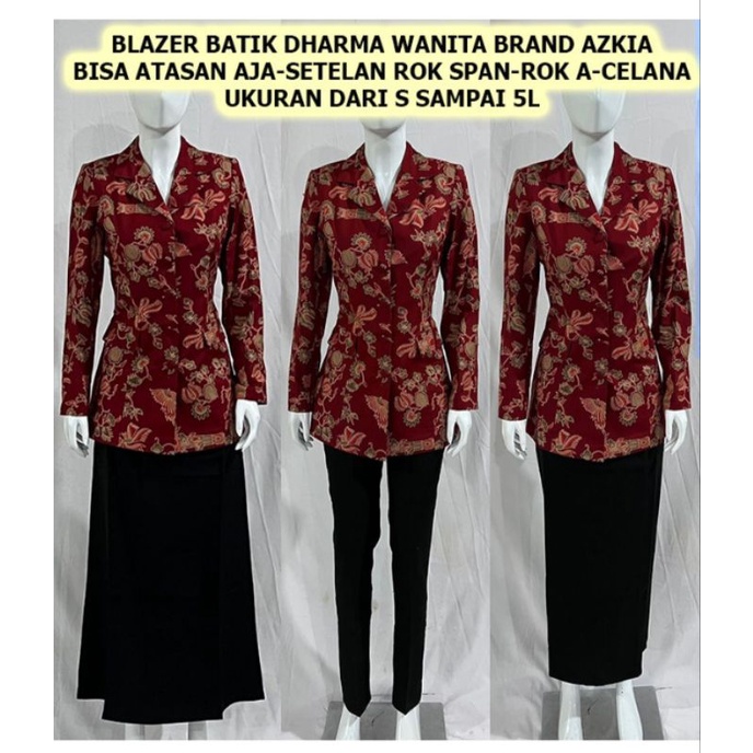 Blazer Batik darma wanita dan Blouse Darma wanita setelan rok Dan Celana-Pakaian terbaru