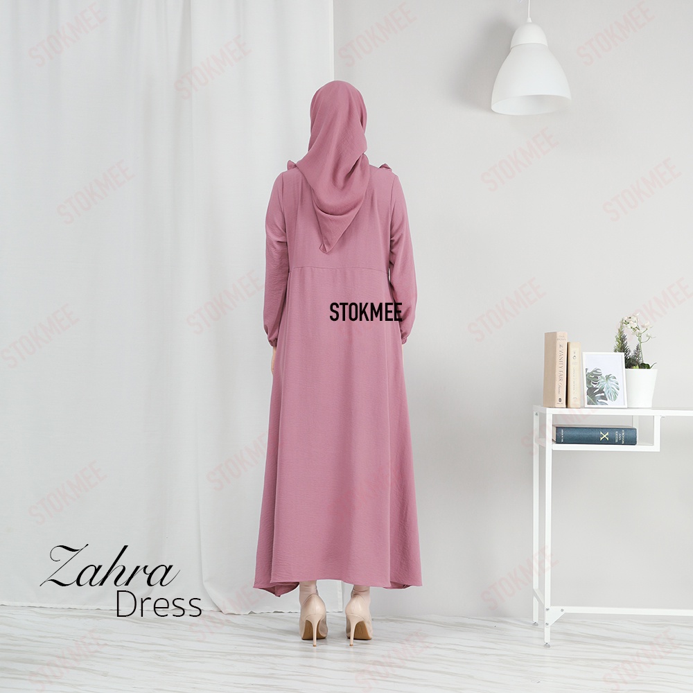 Zahra Dress By Stokmee. Gamis Crinkle Airflow Polos Premium Dress Daily Wanita Terbaru