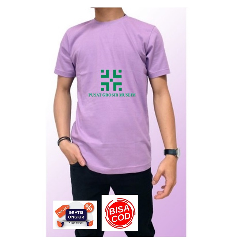 Diskon Kaos Polos Lengan Pendek Kerah O Neck Combed 30s Ungu Lilac