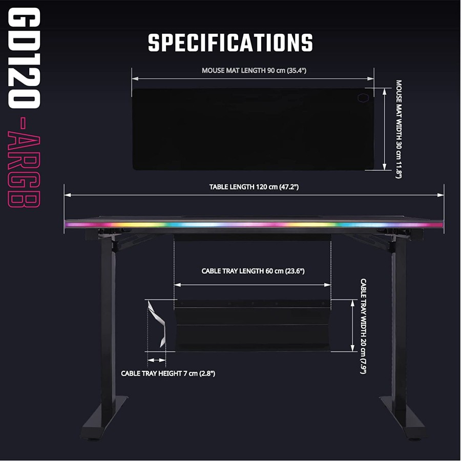 Cooler Master GD120 ARGB Gaming Desk / Meja Komputer