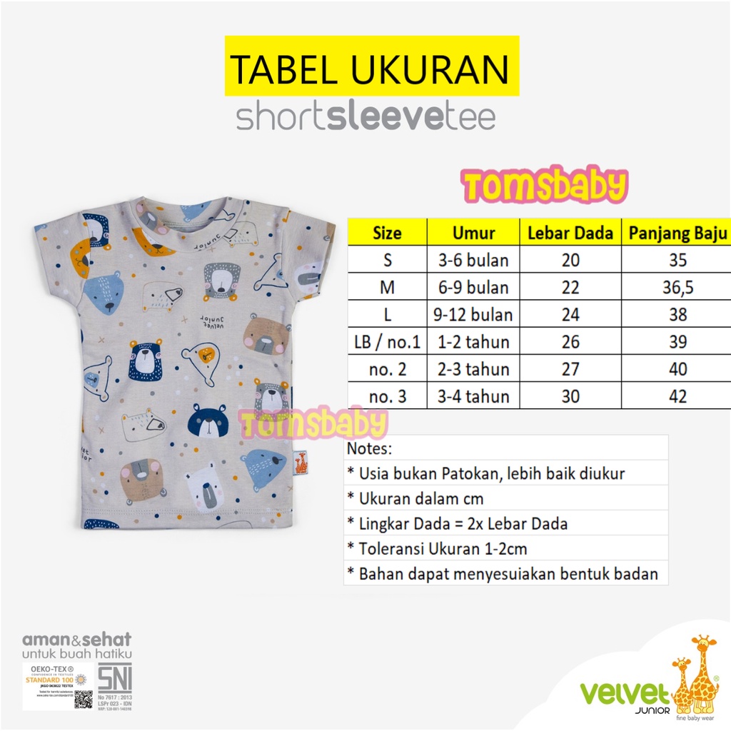 [3bln-4thn] VELVET 3pcs Oblong Rib Tipis dan Adem tangan pintar MIX MOTIF Terbaru