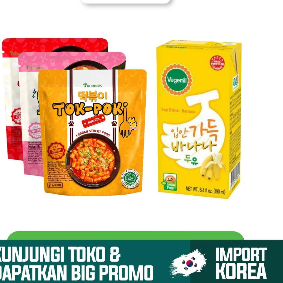

☝ Paket Hemat ALL VARIANT TOKPOKI + VEGEMIL BANANA MILK 190gr ♘