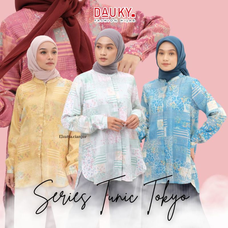 ELZATTA DAUKY TUNIK ELZATTA DAUKY L TUNIC TOKYO JEPANG JAPPANNESE  ELZATA MARBLE ABSTRAK BAHAN POLY 