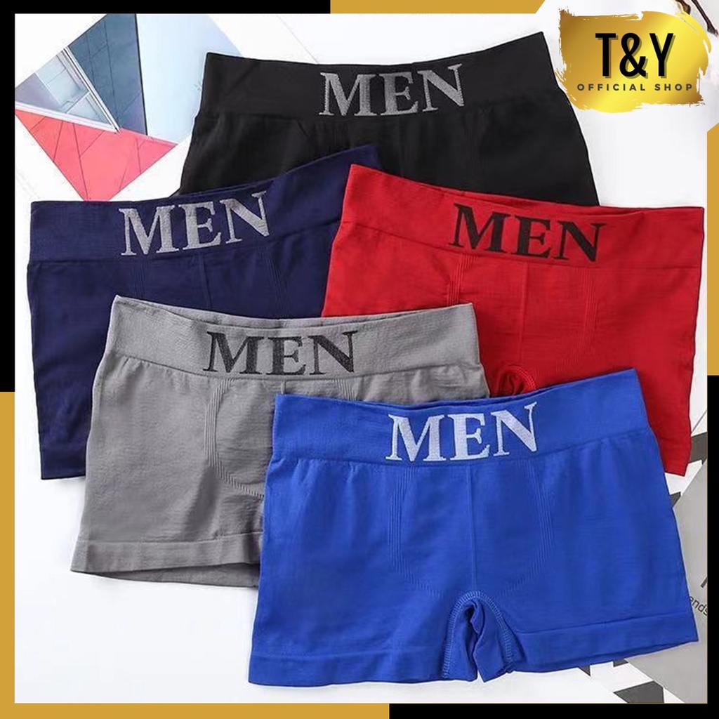 T&amp;Y Celana Boxer Pendek Pria 6711 Kolor Pendek Polos Cowok Underwear Man Daleman Sempak Import Murah