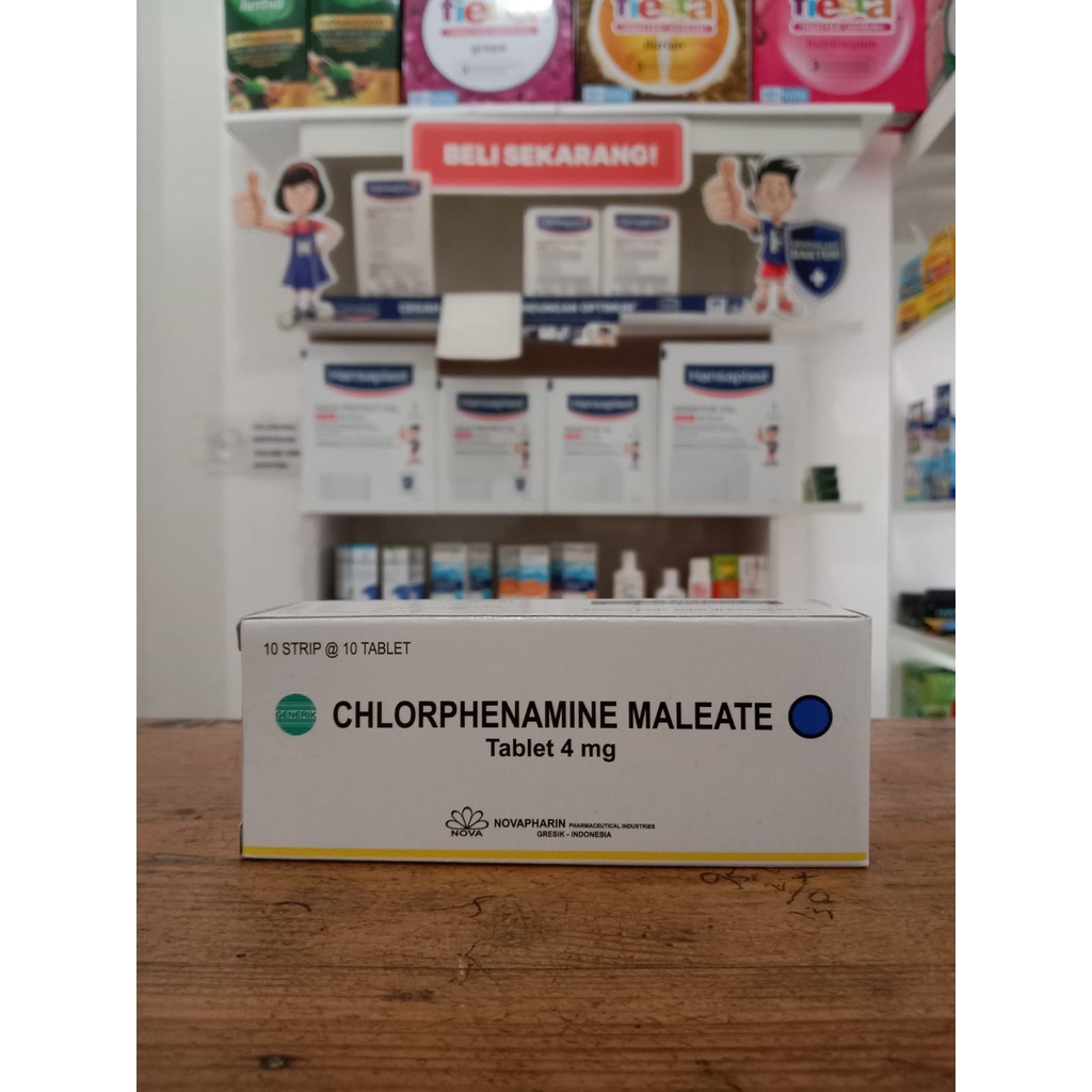 Chlorphenamine Chlorpheniramine Tab CTM Tablet harga BOX isi 100