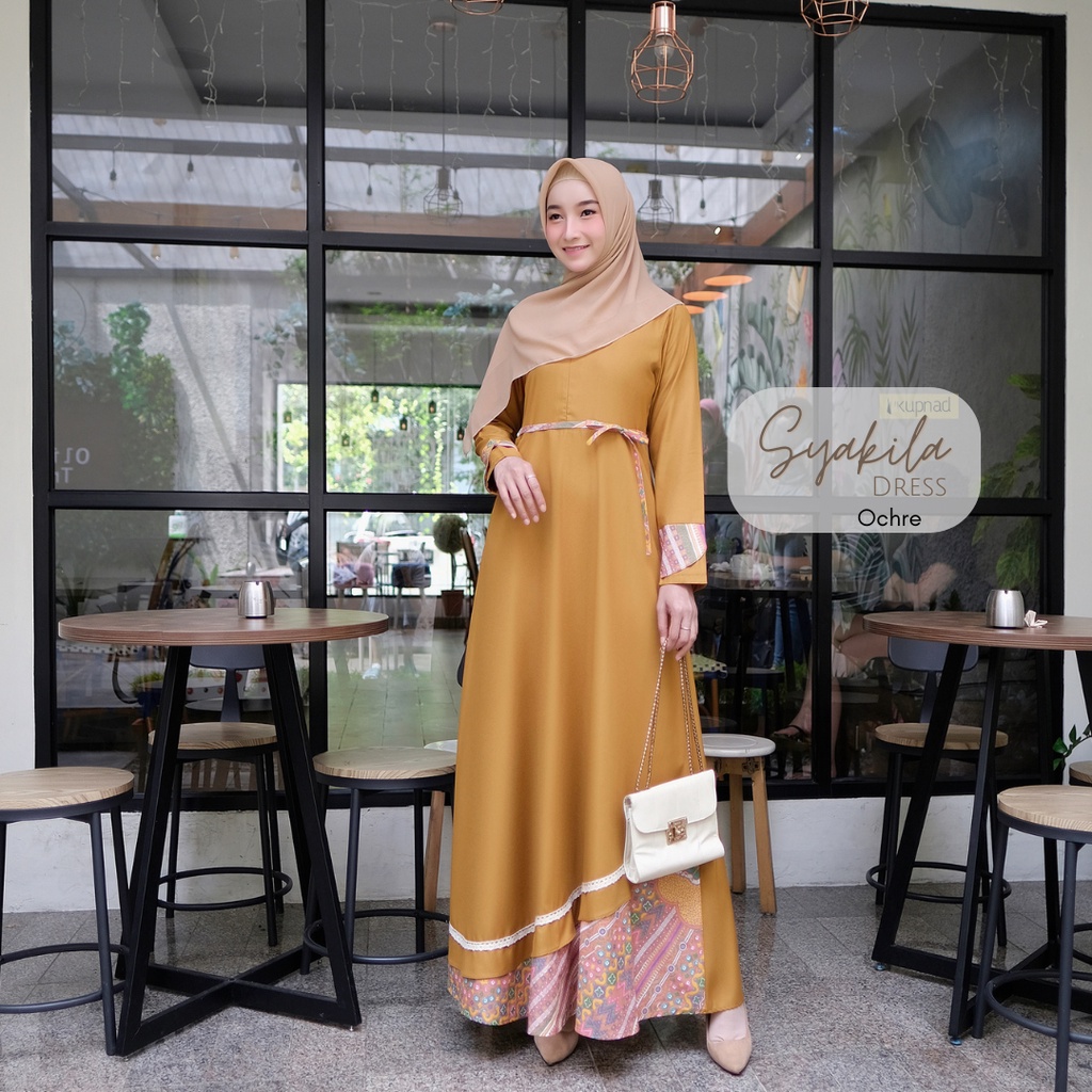 KUPNAD Gamis Premium bahan Katun Toyobo - Syakila Dress by KUPNAD super halus dan adem cocok untuk sehari-hari