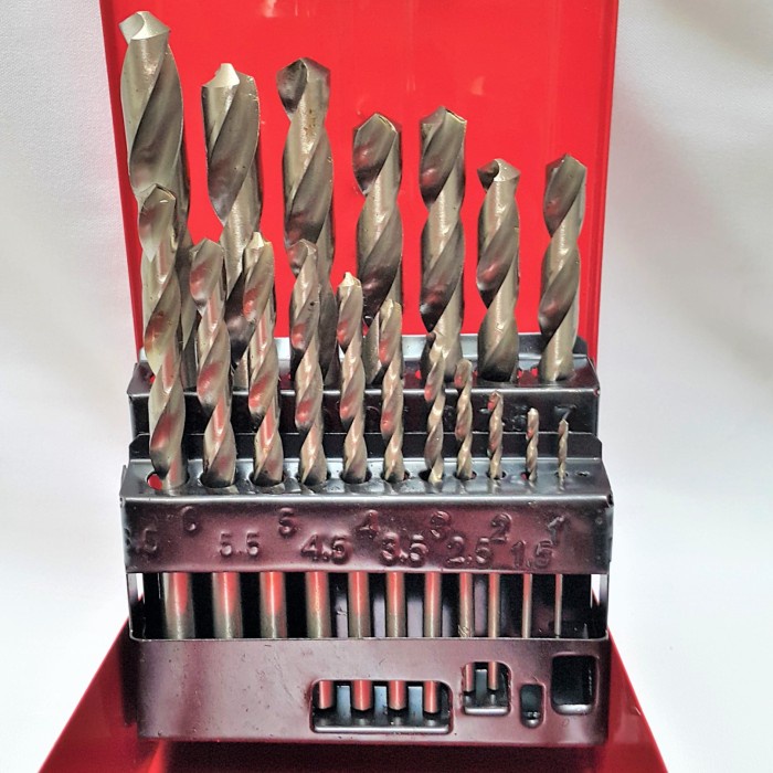 Terlaris Bor Kugel Drill Bit Hss 19 Pcs/Set - Kugel Mata Bor Besi Hss 19 Pcs/Set