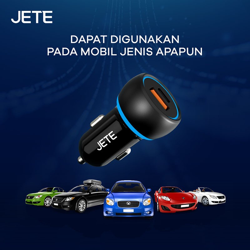 Car Charger Fast Charging 48W 2 Output with PD JETE J6 - Garansi 2 Tahun