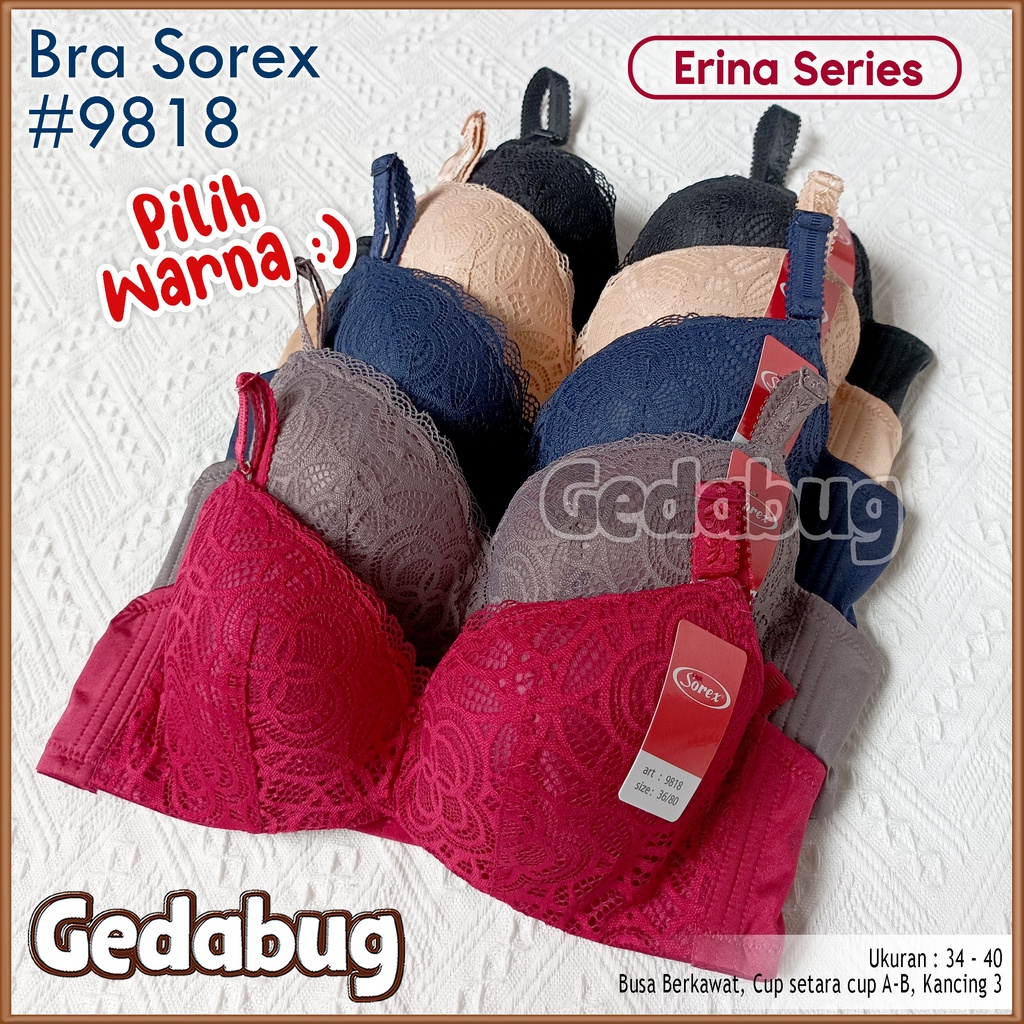 Bra BH Sorex 9818 Brukat Erina | Bra wanita dewasa Elegant + Cantik | Gedabug