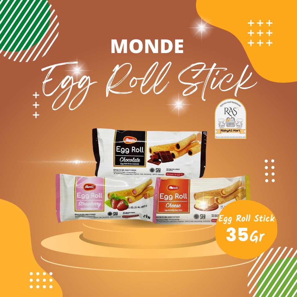 

Biskuit Monde Egg Roll Varian Rasa 35gr